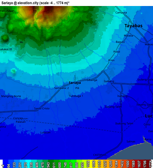 Zoom OUT 2x Sariaya, Philippines elevation map