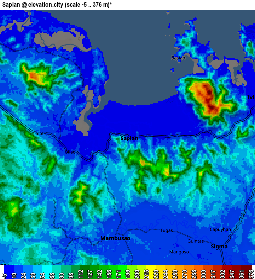 Zoom OUT 2x Sapian, Philippines elevation map