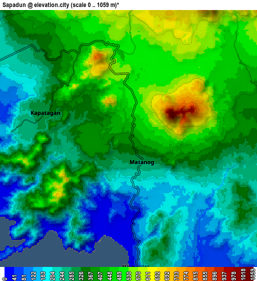 Zoom OUT 2x Sapadun, Philippines elevation map