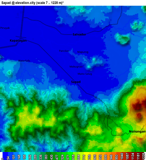 Zoom OUT 2x Sapad, Philippines elevation map