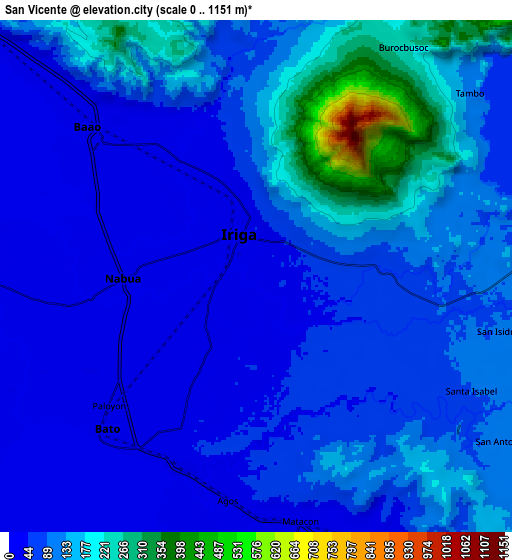 Zoom OUT 2x San Vicente, Philippines elevation map