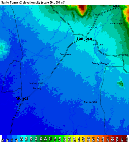 Zoom OUT 2x Santo Tomas, Philippines elevation map