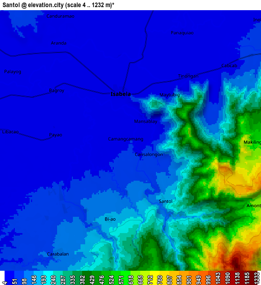 Zoom OUT 2x Santol, Philippines elevation map