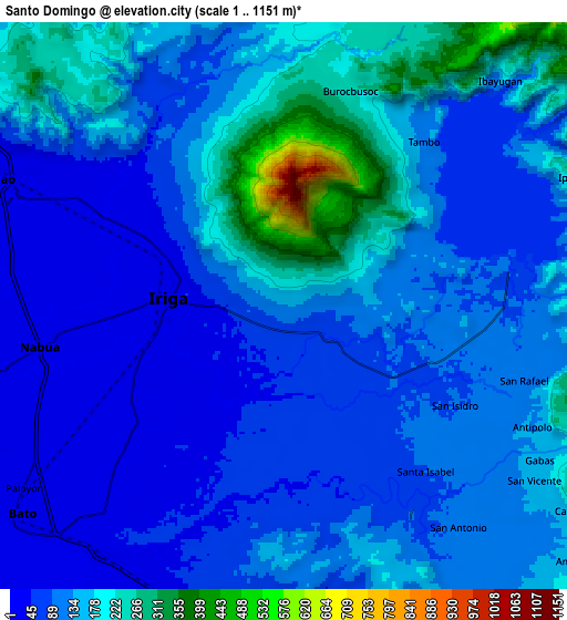 Zoom OUT 2x Santo Domingo, Philippines elevation map