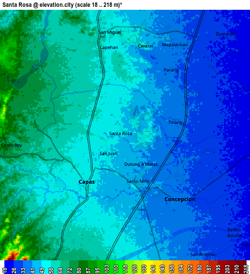 Zoom OUT 2x Santa Rosa, Philippines elevation map