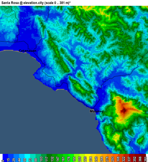 Zoom OUT 2x Santa Rosa, Philippines elevation map