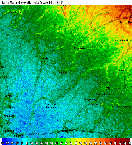 Zoom OUT 2x Santa Maria, Philippines elevation map