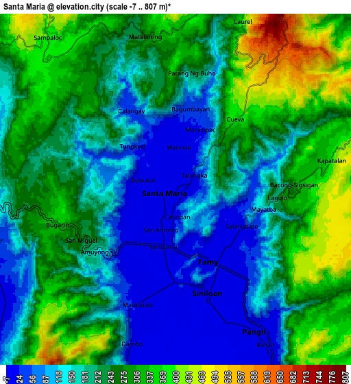 Zoom OUT 2x Santa Maria, Philippines elevation map