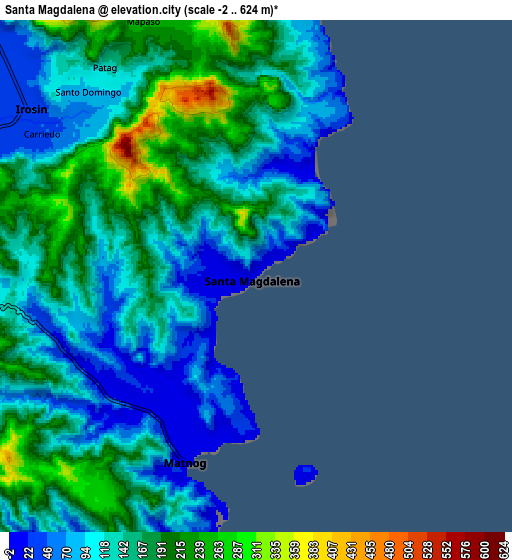 Zoom OUT 2x Santa Magdalena, Philippines elevation map