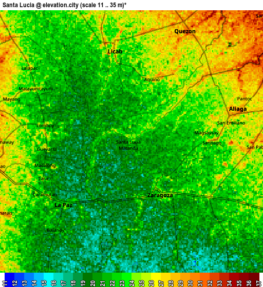 Zoom OUT 2x Santa Lucia, Philippines elevation map