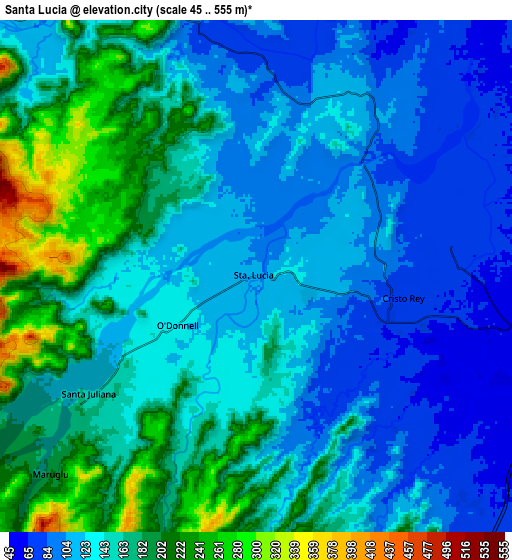 Zoom OUT 2x Santa Lucia, Philippines elevation map