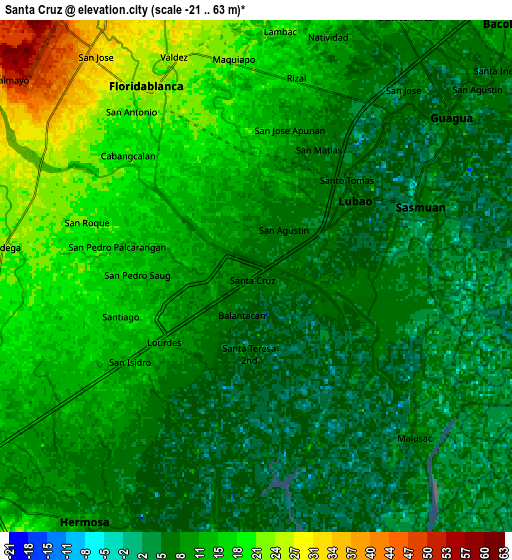 Zoom OUT 2x Santa Cruz, Philippines elevation map