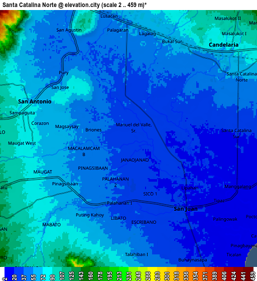 Zoom OUT 2x Santa Catalina Norte, Philippines elevation map
