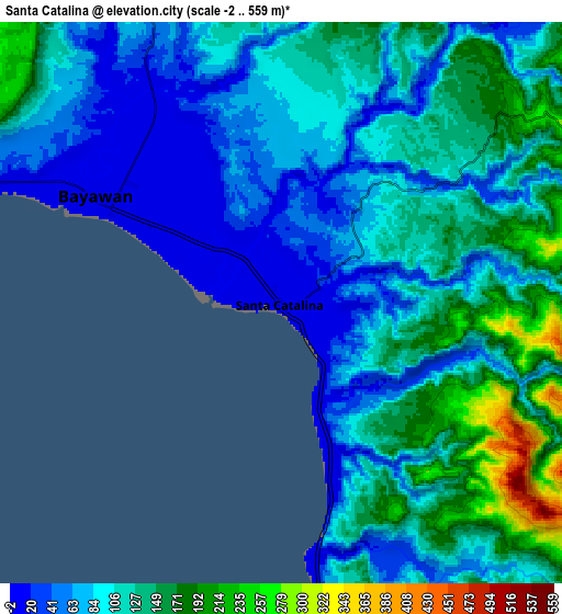 Zoom OUT 2x Santa Catalina, Philippines elevation map