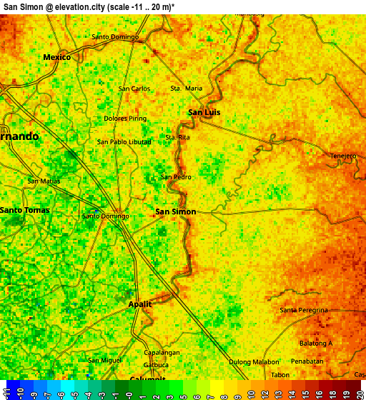 Zoom OUT 2x San Simon, Philippines elevation map
