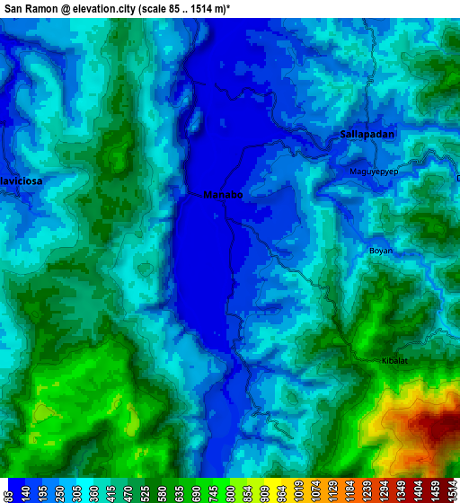 Zoom OUT 2x San Ramon, Philippines elevation map