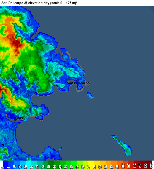 Zoom OUT 2x San Policarpo, Philippines elevation map