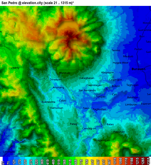 Zoom OUT 2x San Pedro, Philippines elevation map