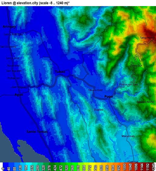 Zoom OUT 2x Lloren, Philippines elevation map