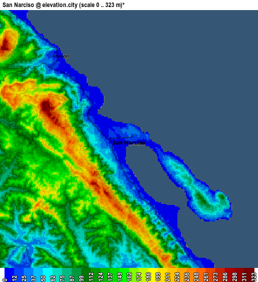 Zoom OUT 2x San Narciso, Philippines elevation map