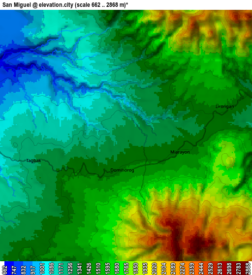 Zoom OUT 2x San Miguel, Philippines elevation map