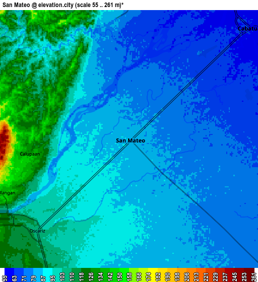 Zoom OUT 2x San Mateo, Philippines elevation map