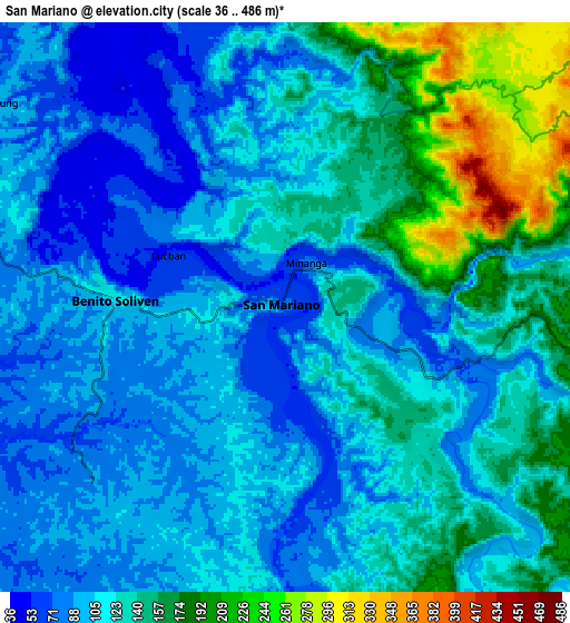 Zoom OUT 2x San Mariano, Philippines elevation map