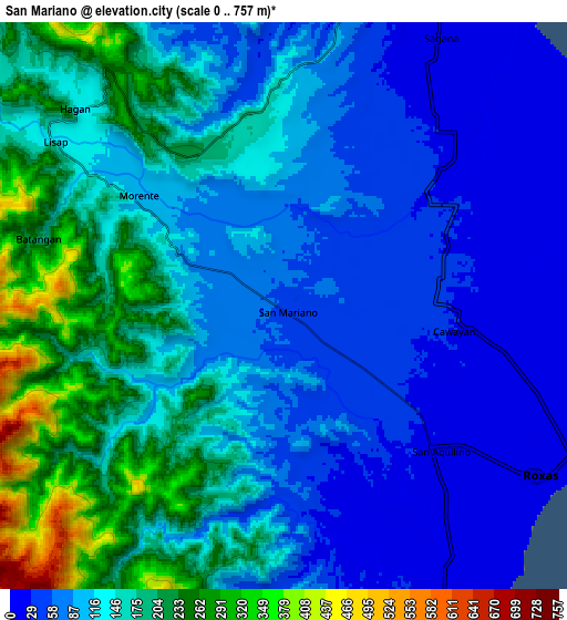 Zoom OUT 2x San Mariano, Philippines elevation map