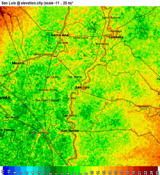 Zoom OUT 2x San Luis, Philippines elevation map