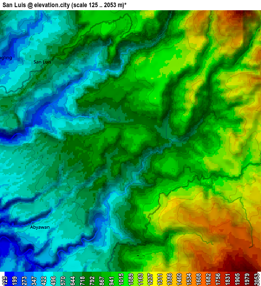 Zoom OUT 2x San Luis, Philippines elevation map