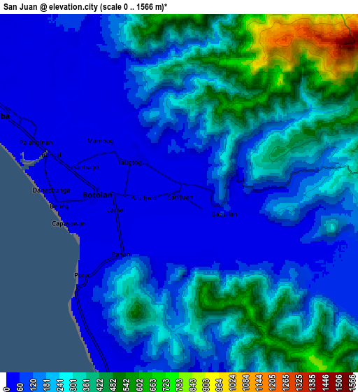 Zoom OUT 2x San Juan, Philippines elevation map