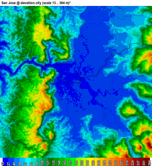 Zoom OUT 2x San Jose, Philippines elevation map