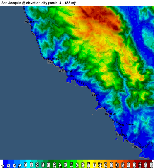 Zoom OUT 2x San Joaquin, Philippines elevation map