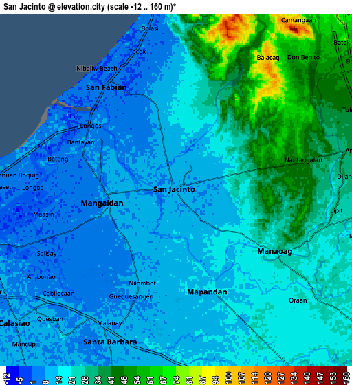 Zoom OUT 2x San Jacinto, Philippines elevation map