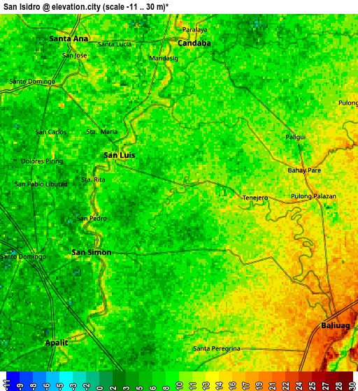 Zoom OUT 2x San Isidro, Philippines elevation map