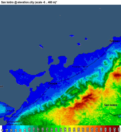 Zoom OUT 2x San Isidro, Philippines elevation map
