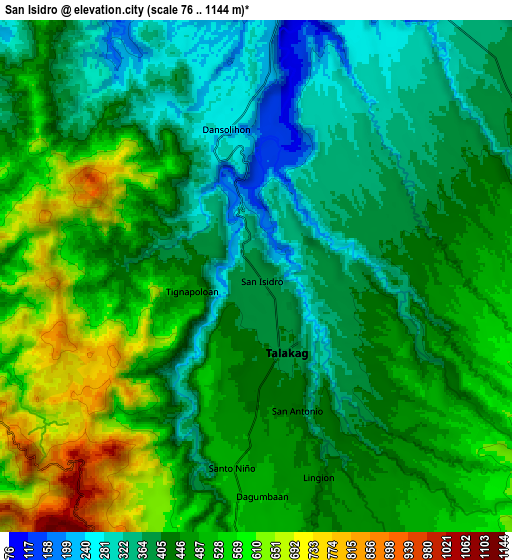 Zoom OUT 2x San Isidro, Philippines elevation map