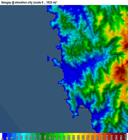 Zoom OUT 2x Sangay, Philippines elevation map