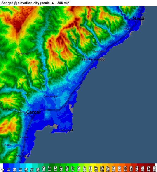 Zoom OUT 2x Sangat, Philippines elevation map