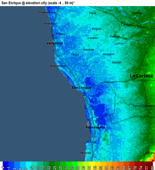 Zoom OUT 2x San Enrique, Philippines elevation map