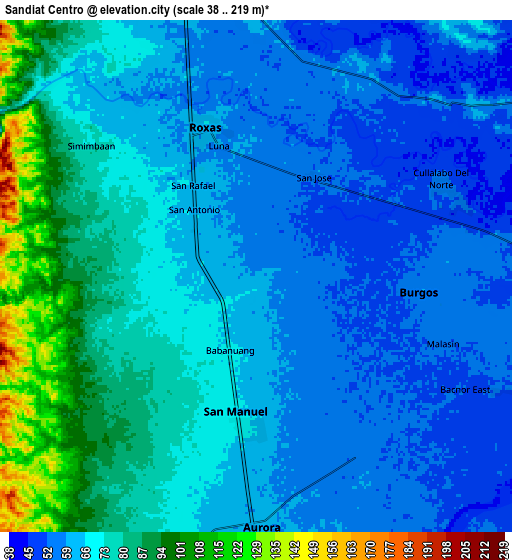 Zoom OUT 2x Sandiat Centro, Philippines elevation map