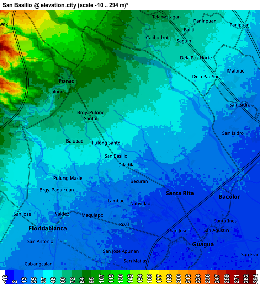 Zoom OUT 2x San Basilio, Philippines elevation map