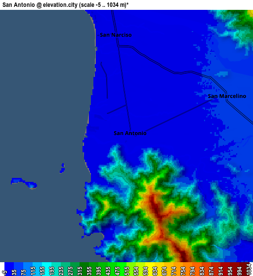 Zoom OUT 2x San Antonio, Philippines elevation map