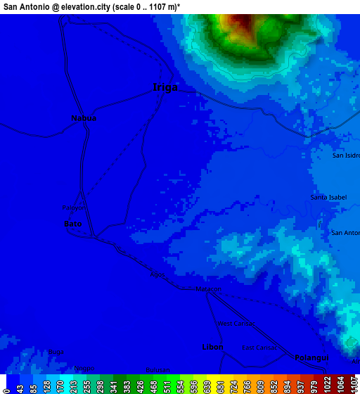 Zoom OUT 2x San Antonio, Philippines elevation map