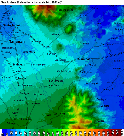 Zoom OUT 2x San Andres, Philippines elevation map