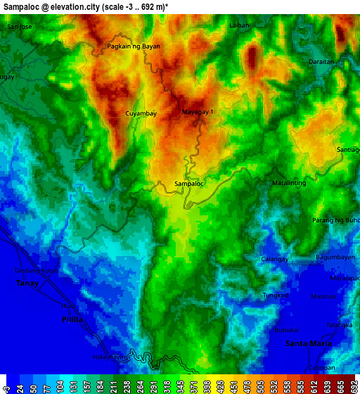 Zoom OUT 2x Sampaloc, Philippines elevation map