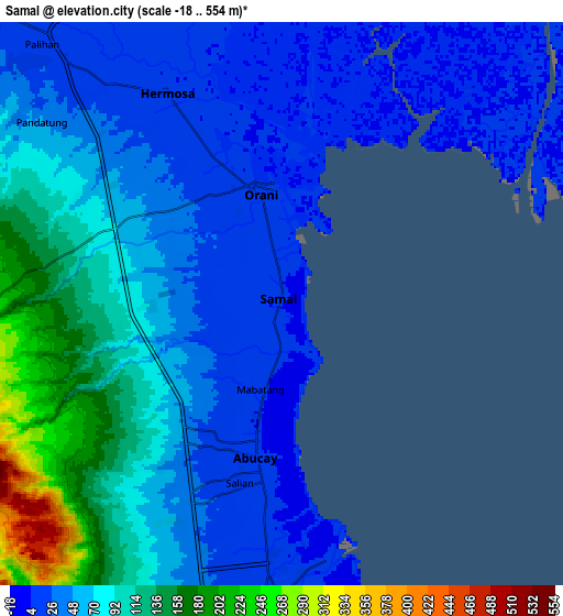 Zoom OUT 2x Samal, Philippines elevation map