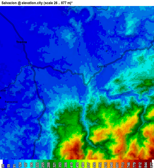 Zoom OUT 2x Salvacion, Philippines elevation map