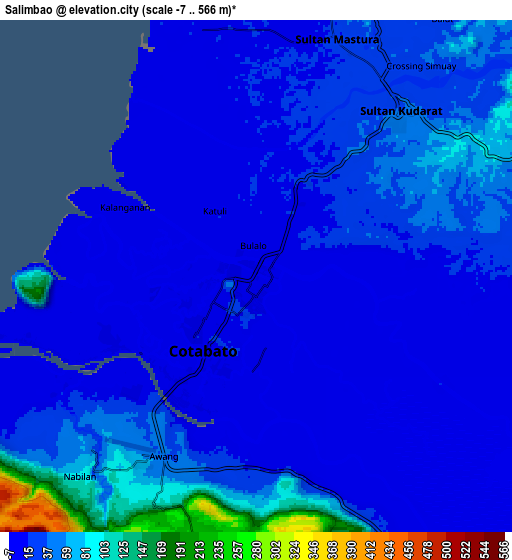 Zoom OUT 2x Salimbao, Philippines elevation map