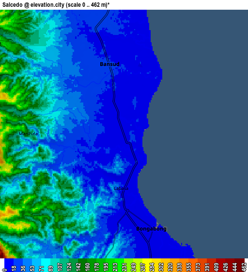 Zoom OUT 2x Salcedo, Philippines elevation map